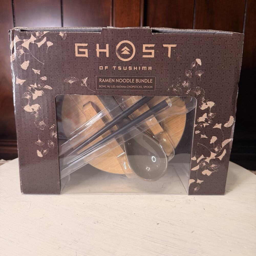 NEW in Box Unopened GHOST of Tsushima Ramen Noodle Bundle Bowl Spoon Chopsticks